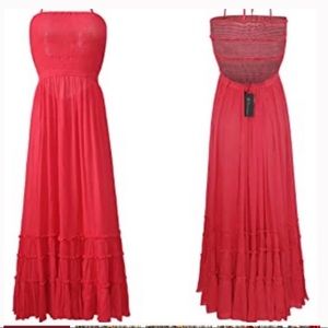 R.Vivimos Summer Cotton Blackless Long Dress